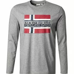 NAPAPIJRI Longsleeve NP0A4FRQ/160 Baumwolle, Grau meliert