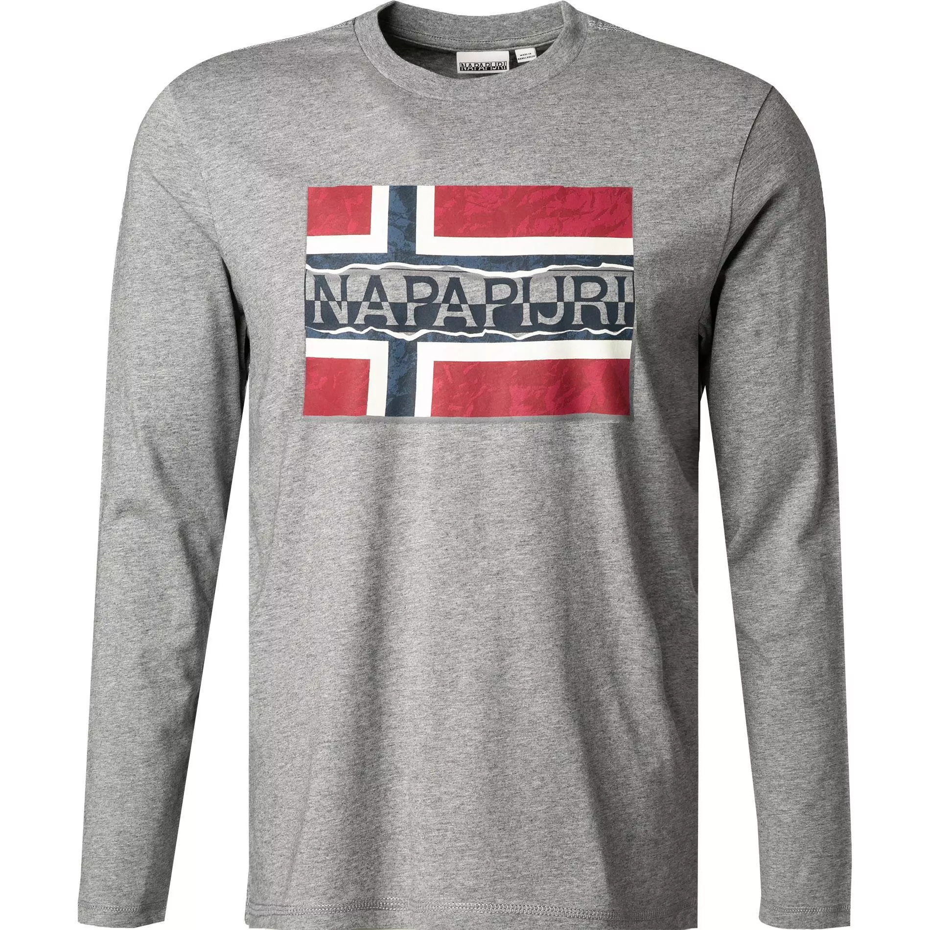 NAPAPIJRI Longsleeve NP0A4FRQ/160 Baumwolle, Grau meliert 1 NAPAPIJRI Longsleeve NP0A4FRQ/160 Baumwolle, Grau meliert