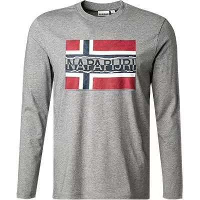 NAPAPIJRI Longsleeve NP0A4FRQ/160 Baumwolle, Grau meliert 2 NAPAPIJRI Longsleeve NP0A4FRQ/160 Baumwolle, Grau meliert – Bild 2