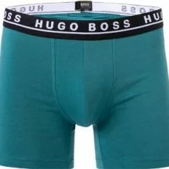 BOSS Boxer Briefs 3er Pack 50458544/968 Trunks, Baumwoll-Stretch, Grau-petrol-navy, Grau-türkis-navy -Wäsche Verkaufsshop 380923 norm2