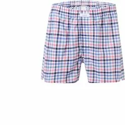 van Laack 156521/Boxer/784 Boxershorts, Baumwolle, Bleu-rosé kariert, Multicolor