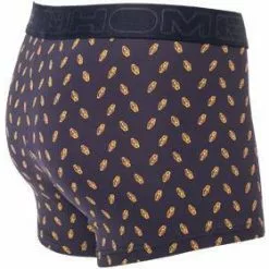 HOM Boxer Briefs Cigales 402308/P0RA Trunk, Mikrofaser-Stretch, Navy-curry gemustert, Navy -Wäsche Verkaufsshop 381492 norm2