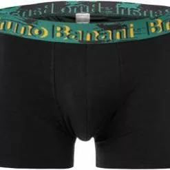 bruno banani Shorts 2er Pack 2201-2332/4322 Trunks, Baumwoll-Stretch, Grün-schwarz, Schwarz-grün -Wäsche Verkaufsshop 381532 norm2