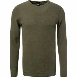 BOSS Longsleeve Tempest 50462773/360 Longleeve, Slim Fit, Baumwolle, Olivgrün, Oliv