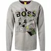 BOSS Longsleeve Tovel Lotus 50462903/053 Oversized Fit, Baumwolle, Grau, Hellgrau