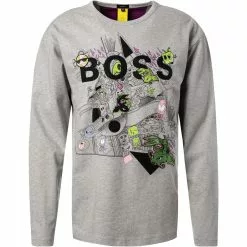 BOSS Longsleeve Tovel Lotus 50462903/053 Oversized Fit, Baumwolle, Grau, Hellgrau
