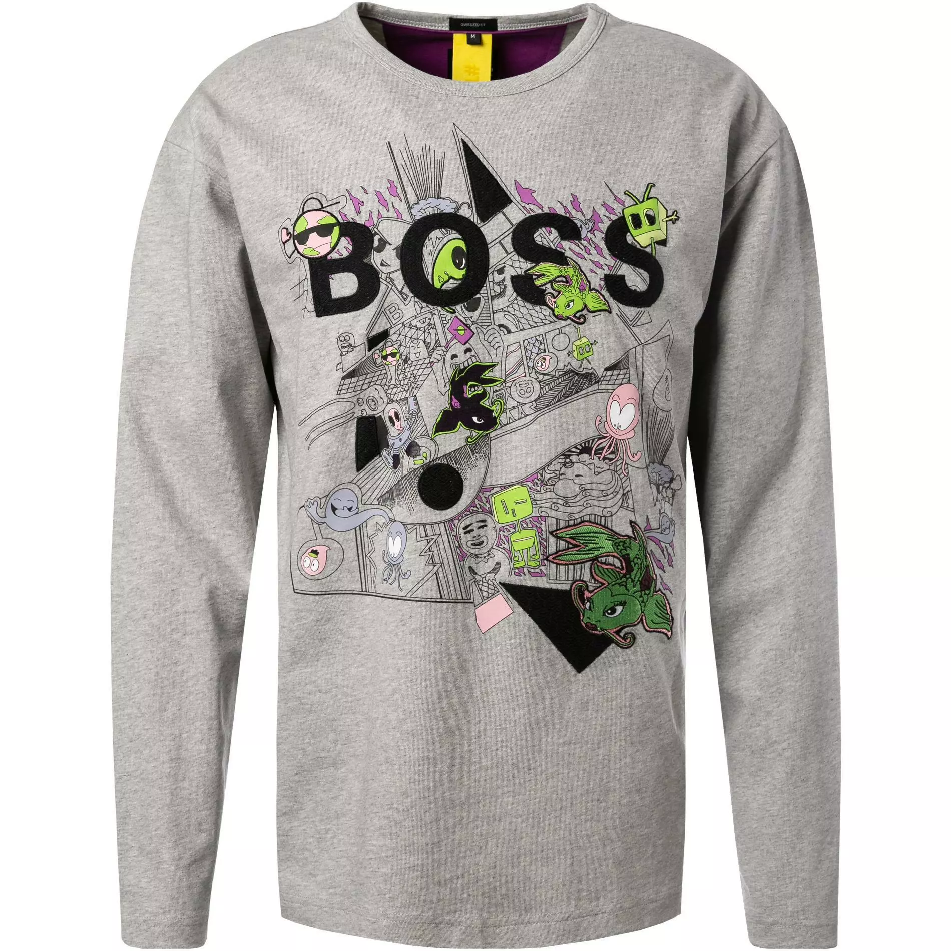 BOSS Longsleeve Tovel Lotus 50462903/053 Oversized Fit, Baumwolle, Grau, Hellgrau 1 BOSS Longsleeve Tovel Lotus 50462903/053 Oversized Fit, Baumwolle, Grau, Hellgrau