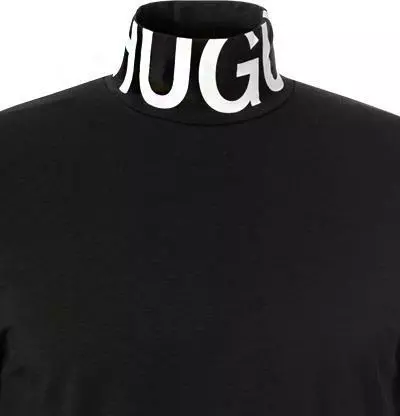 HUGO Longsleeve Dardini 50461715/001 Stehkragenshirt, Baumwolle, Schwarz 3 HUGO Longsleeve Dardini 50461715/001 Stehkragenshirt, Baumwolle, Schwarz – Bild 3