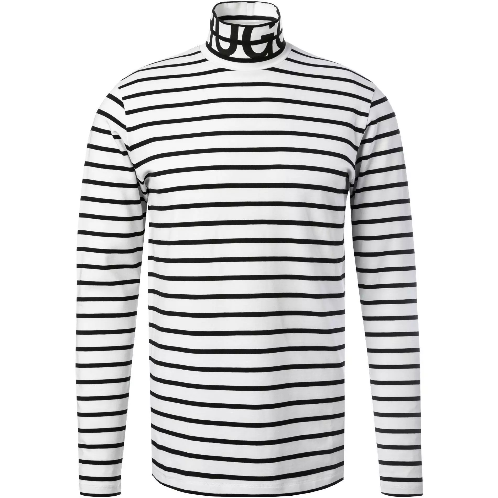 HUGO Longsleeve Dardini 50461715/120 Stehkragenshirt, Baumwolle, Weiß-schwarz gestreift, Weiß-schwarz 1 HUGO Longsleeve Dardini 50461715/120 Stehkragenshirt, Baumwolle, Weiß-schwarz gestreift, Weiß-schwarz