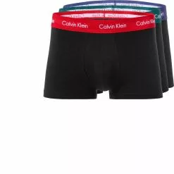 Calvin Klein Underwear Calvin Klein COTTON STRETCH 3er Pack U2664G/WHJ Trunks, Baumwoll-Stretch, Schwarz, Tannengrün-blau-rot