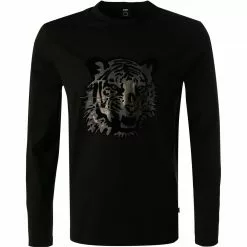BOSS Longsleeve Talley 50471864/001 Baumwolle, Schwarz, Schwarz-bronz