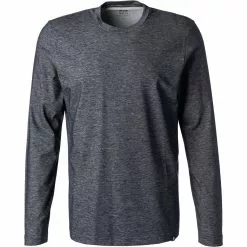 BOGGI MILANO T-Shirt BO21A0411/01 Longsleeve, Baumwolle, Navy meliert, Navy