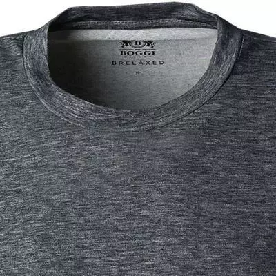 BOGGI MILANO T-Shirt BO21A0411/01 Longsleeve, Baumwolle, Navy meliert, Navy 3 BOGGI MILANO T-Shirt BO21A0411/01 Longsleeve, Baumwolle, Navy meliert, Navy – Bild 3
