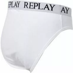 Replay Briefs 2er Pack I101182/N190 Slips, Baumwoll-Stretch, Weiß -Wäsche Verkaufsshop 381996 norm2