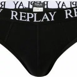 Replay Briefs 2er Pack I101182/N088 Slips, Baumwoll-Stretch, Schwarz-grau -Wäsche Verkaufsshop 381997 norm2