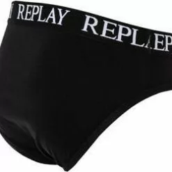 Replay Briefs 2er Pack I101182/N088 Slips, Baumwoll-Stretch, Schwarz-grau -Wäsche Verkaufsshop 381997 norm3