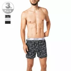 JOOP! Boxer Shorts 3erPack 30029933/965 Boxershorts, Baumwolle, Navy-grau-schwarz, Schwarz-grau