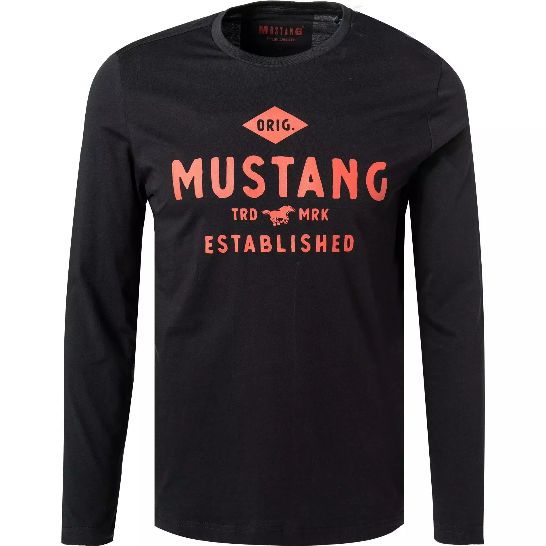 MUSTANG T-Shirt 1011954/4132 Longsleeve, Baumwolle, Schwarz 1 MUSTANG T-Shirt 1011954/4132 Longsleeve, Baumwolle, Schwarz