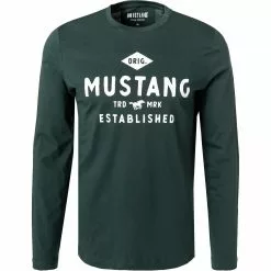 MUSTANG T-Shirt 1011954/6432 Longsleeve, Baumwolle, Dunkelgrün