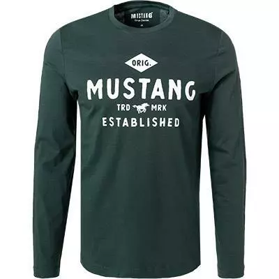MUSTANG T-Shirt 1011954/6432 Longsleeve, Baumwolle, Dunkelgrün 2 MUSTANG T-Shirt 1011954/6432 Longsleeve, Baumwolle, Dunkelgrün – Bild 2