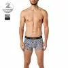 BOSS Trunks 2er Pack 50464433/120 Baumwoll-Stretch, Schwarz-weiß gemustert, Weiß-schwarz