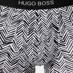 BOSS Trunks 2er Pack 50464433/120 Baumwoll-Stretch, Schwarz-weiß gemustert, Weiß-schwarz -Wäsche Verkaufsshop 382716 norm3