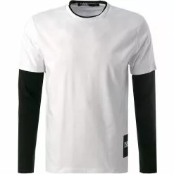 KARL LAGERFELD T-Shirt 755084/0/521224/10 Longsleeve, Baumwolle, Weiß-schwarz, Weiß