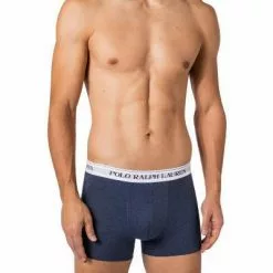 Polo Ralph Lauren Trunks 3er Pack 714830299/025 Baumwoll-Stretch, Grau-blau meliert, Blau-graphit-denim -Wäsche Verkaufsshop 382868 norm2