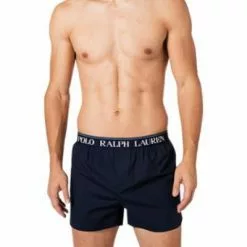 Polo Ralph Lauren Boxer 3er Pack 714866472/002 Boxershorts, Baumwoll-Stretch, Navy-hellblau gemustert, Blau -Wäsche Verkaufsshop 382873 norm2