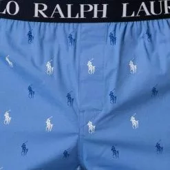 Polo Ralph Lauren Boxer 3er Pack 714866472/002 Boxershorts, Baumwoll-Stretch, Navy-hellblau gemustert, Blau -Wäsche Verkaufsshop 382873 norm3