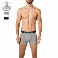 Polo Ralph Lauren Trunks 3er Pack 714835885/003 Baumwoll-Stretch, Schwarz-weiß-grau, Weiß-schwarz-grau