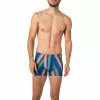 bruno banani Shorts Essential 2201-2372/4409 Trunk, Mikrofaser-Stretch, Multicolor gemustert, Blau-grün-lachs