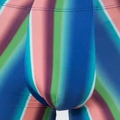 bruno banani Shorts Essential 2201-2372/4409 Trunk, Mikrofaser-Stretch, Multicolor gemustert, Blau-grün-lachs -Wäsche Verkaufsshop 383388 norm2