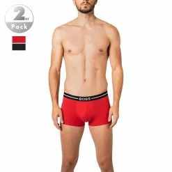 BOSS Trunks 3er Pack 50460261/972 Baumwoll-Stretch, Rot-schwarz, Schwarz-rot