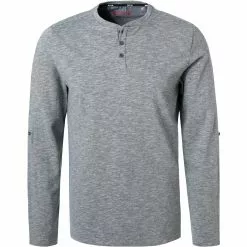 MUSTANG Longsleeve 1011956/4140 Baumwolle, Blaugrau meliert, Blaugrau