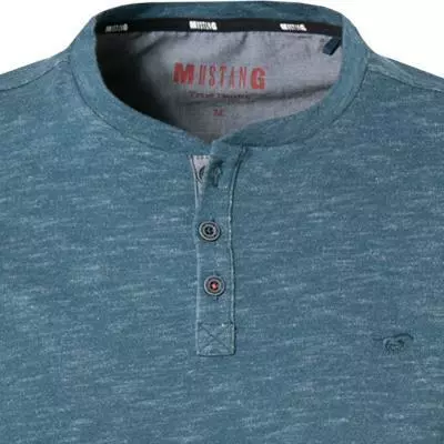MUSTANG Longsleeve 1011956/5243 Baumwolle, Petrol meliert, Petrol 3 MUSTANG Longsleeve 1011956/5243 Baumwolle, Petrol meliert, Petrol – Bild 3