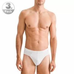 Seidensticker Brief 3er Pack 12.200012/0001 Slips, Baumwoll-Bambus-Stretch, Weiß