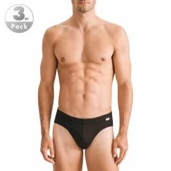 Seidensticker Brief 3er Pack 12.200012/0039 Slips, Baumwoll-Bambus-Stretch, Schwarz