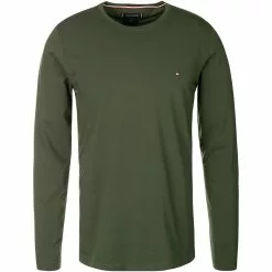 Tommy Hilfiger Longsleeve MW0MW10804/MBO Slim Fit, Bio Baumwolle, Tannengrün