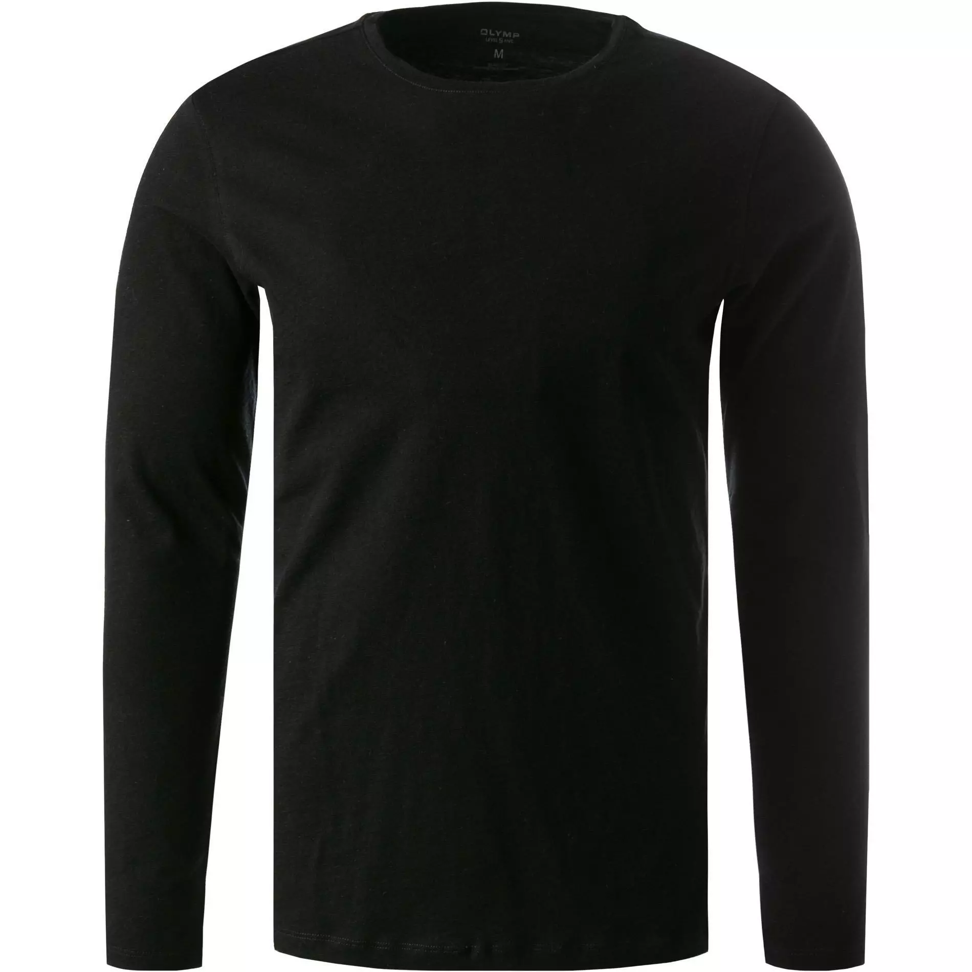 OLYMP Casual Level Five B. Fit T-Shirt 5641/14/68 Longsleeve, Body Fit, Baumwolle-Seide, Schwarz meliert, Schwarz 1 OLYMP Casual Level Five B. Fit T-Shirt 5641/14/68 Longsleeve, Body Fit, Baumwolle-Seide, Schwarz meliert, Schwarz