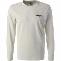 TOMMY JEANS Longsleeve DM0DM12279/YBI Baumwolle, Ecru