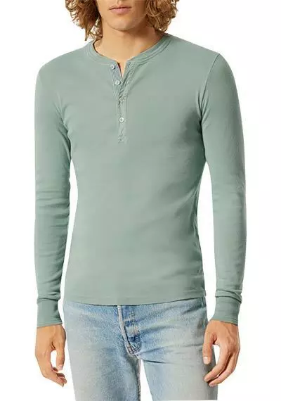 Schiesser Revival Karl-Heinz Henley 1/1 172123/798 Longsleeve, Bio Baumwolle, Teegrün 2 Schiesser Revival Karl-Heinz Henley 1/1 172123/798 Longsleeve, Bio Baumwolle, Teegrün – Bild 2