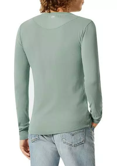 Schiesser Revival Karl-Heinz Henley 1/1 172123/798 Longsleeve, Bio Baumwolle, Teegrün 3 Schiesser Revival Karl-Heinz Henley 1/1 172123/798 Longsleeve, Bio Baumwolle, Teegrün – Bild 3