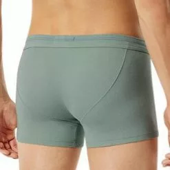 Schiesser Revival Karl-Heinz Shorts 172125/798 Trunk, Bio Baumwolle, Teegrün -Wäsche Verkaufsshop 384733 norm2