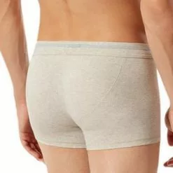 Schiesser Revival Karl-Heinz Shorts 175885/401 Trunk, Bio Baumwolle, Hellgrau meliert , Hellgrau -Wäsche Verkaufsshop 384737 norm2