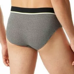 Schiesser Rio-Slip 3er Pack 176898/910 Slips, Baumwoll-Stretch, Schwarz-dunkelblau gemustert, Schwarz-dunkelblau-schwarz -Wäsche Verkaufsshop 384820 norm2