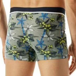 Schiesser Shorts 3er Pack 176899/901 Trunks, Baumwoll-Stretch, Khaki-blau gemustert, Dunkelblau-khaki-multicolour -Wäsche Verkaufsshop 384823 norm2