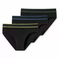 Schiesser Rio-Slip 3er Pack 176901/908 Slips, Baumwolle, Schwarz-blau-gelb -Wäsche Verkaufsshop 384829 norm3