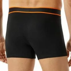 Schiesser Shorts 3er Pack 176902/901 Trunks, Baumwoll-Stretch, Dunkelblau, Blau-weiß-orange -Wäsche Verkaufsshop 384831 norm2