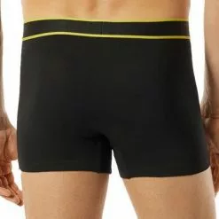 Schiesser Shorts 3er Pack 176902/908 Trunks, Baumwoll-Stretch, Schwarz-blau-gelb -Wäsche Verkaufsshop 384832 norm2